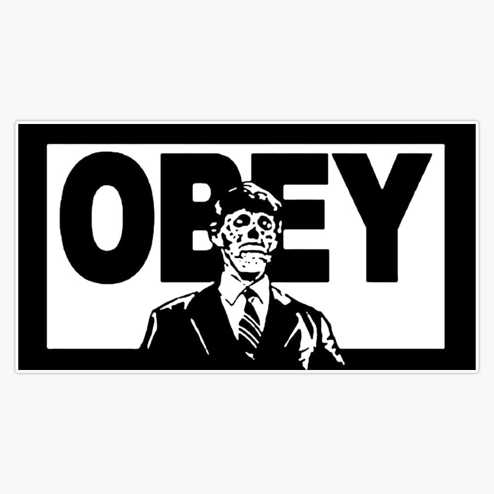 Obey Bumper Sticker Vinyl Decal 5 inches, featuring a bold design suitable for cars and outdoor surfaces.