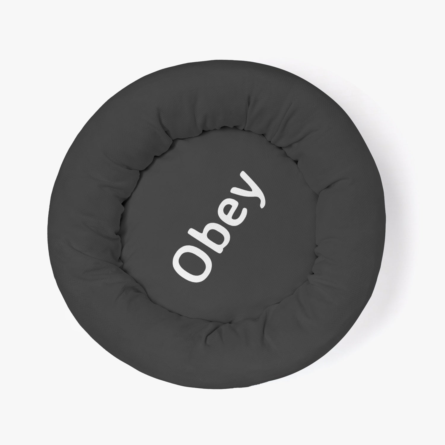 Obey Round Small Size Pet Bed featuring soft cold-sensitive fabric, designed for small pets to ensure comfort and relaxation.