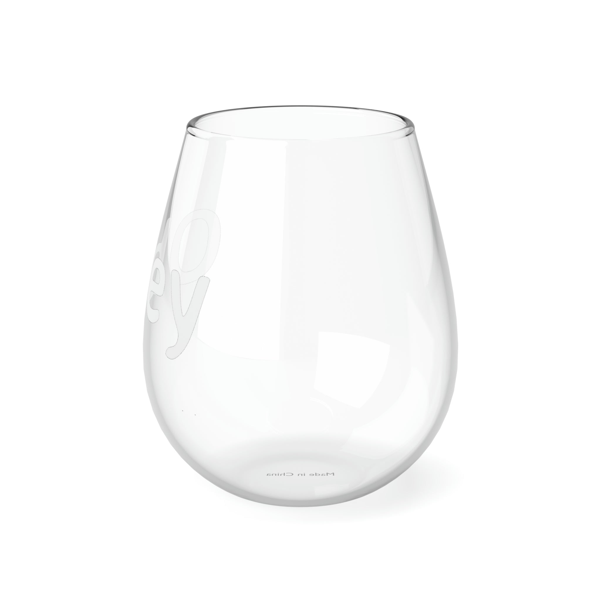 Obey Stemless Wine Glass, 11.75oz, featuring a glossy finish and elegant design, perfect for any occasion.