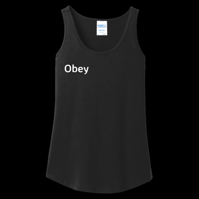 Obey Women's Tank Top in a stylish design, showcasing a scalloped hem and contoured fit, perfect for casual summer wear.