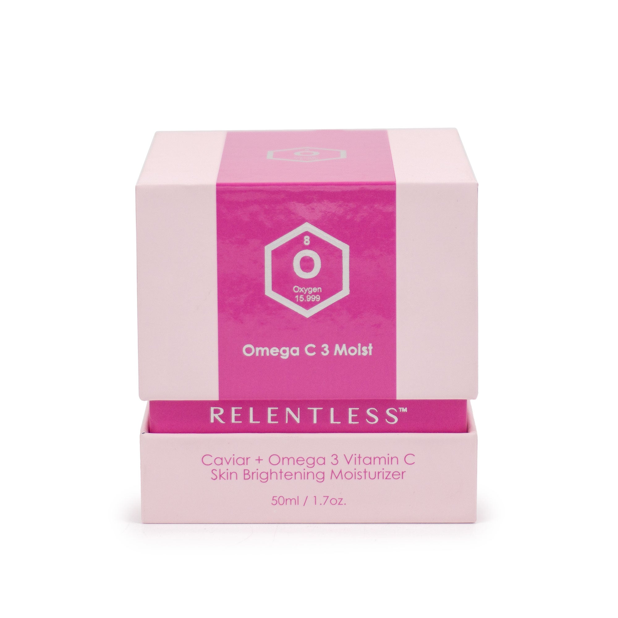 Omega C 3 Moist Brightening Moisturizer in a sleek 50 ml container, showcasing its luxurious texture and vibrant packaging.