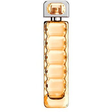 Boss Orange Eau de Toilette bottle with floral design, showcasing its vibrant and elegant essence.