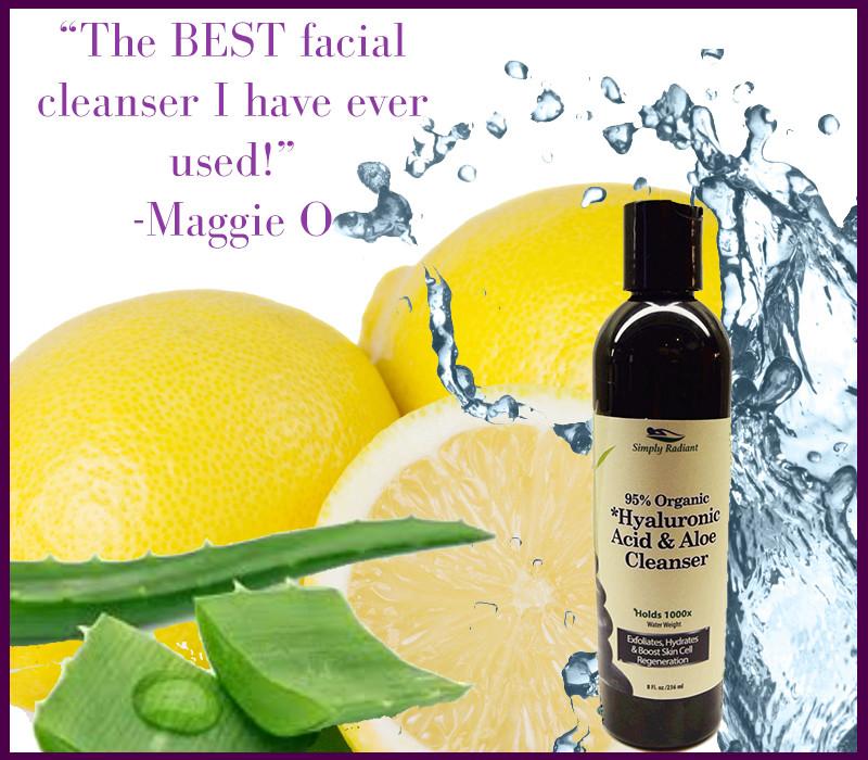 Organic Hyaluronic Acid & Aloe Micro Pearl Cleanser in a sleek bottle with micro jojoba pearls visible inside, showcasing its hydrating and exfoliating properties.