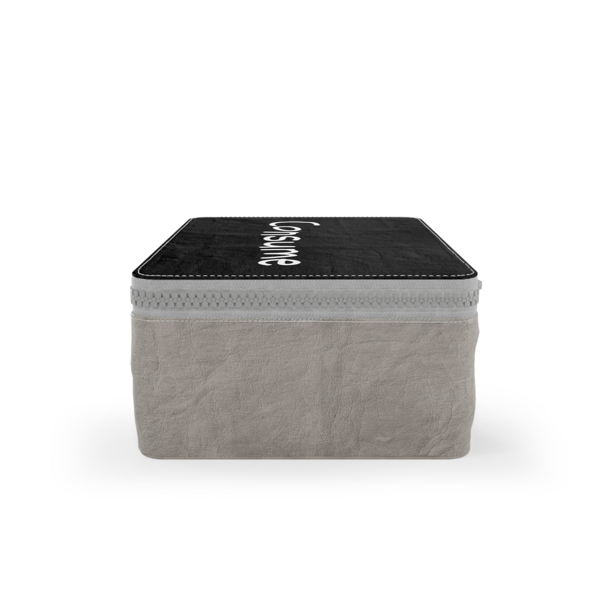 Eco-friendly Paper Lunch Bag - Consume with zipper closure and carrying strap, made from FSC® certified 100% eco-paper.