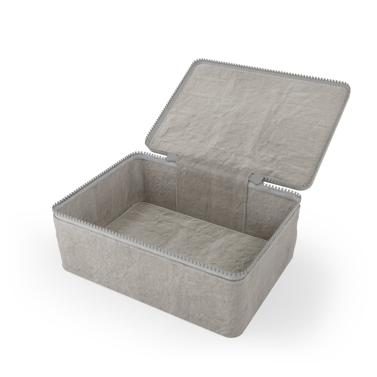 Eco-friendly Paper Lunch Bag made from FSC certified paper, featuring a customizable design, zipper closure, and carrying strap.