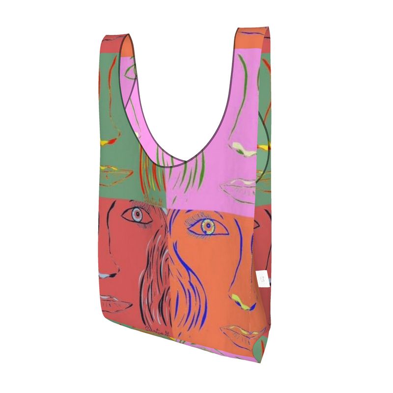 A stylish Parachute Shopping Bag made from durable Ripstop fabric, showcasing its unique design and spacious dimensions.