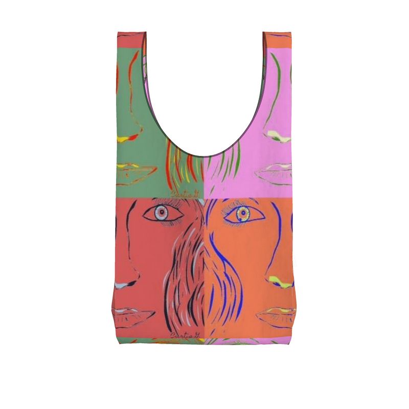 A stylish Parachute Shopping Bag made from durable Ripstop fabric, showcasing its unique design and spacious dimensions.