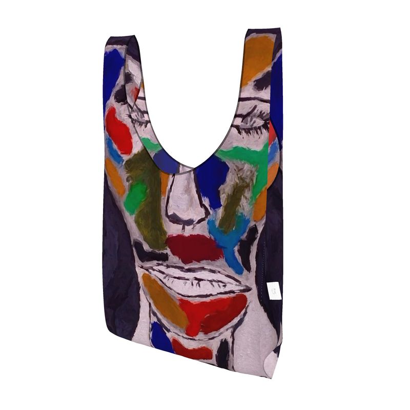 A stylish Parachute Shopping Bag made from durable Ripstop fabric, showcasing its unique design and spacious dimensions.