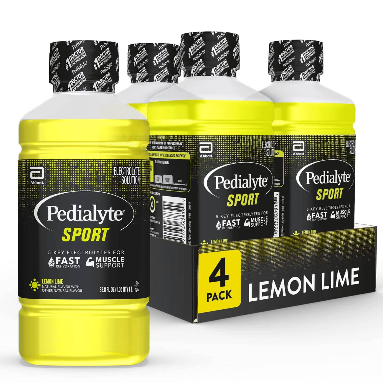Pedialyte Sport Electrolyte Drink in a vibrant Fruit Punch flavor, showcasing the bottle design and hydration benefits.