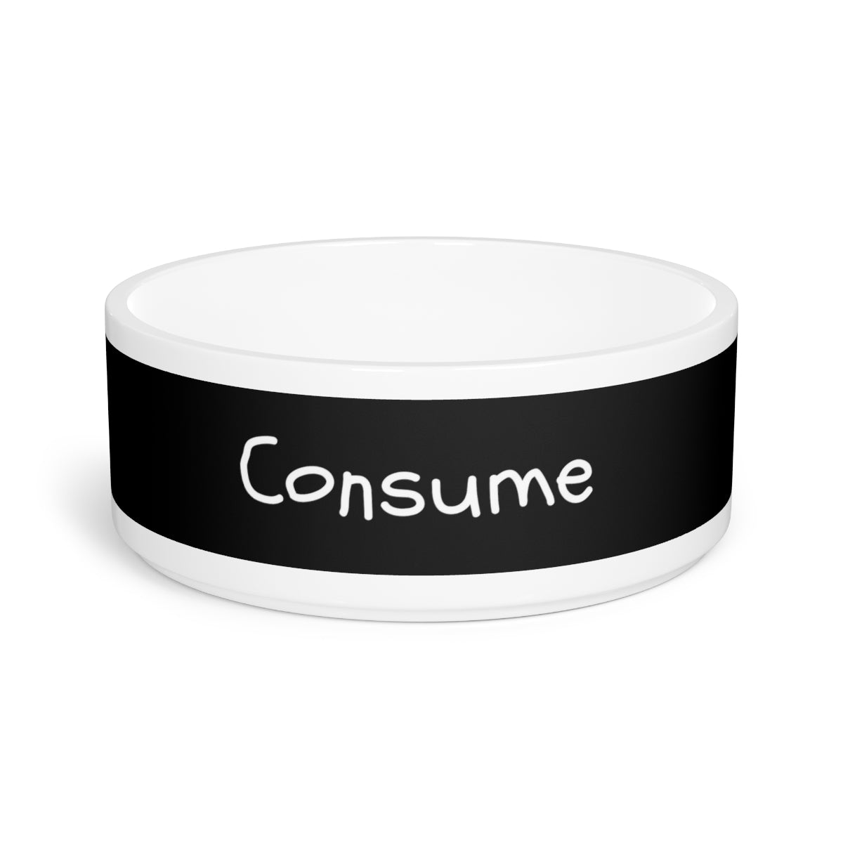 Custom ceramic pet bowl for cats and dogs, featuring a sleek glazed finish and personalized design area.
