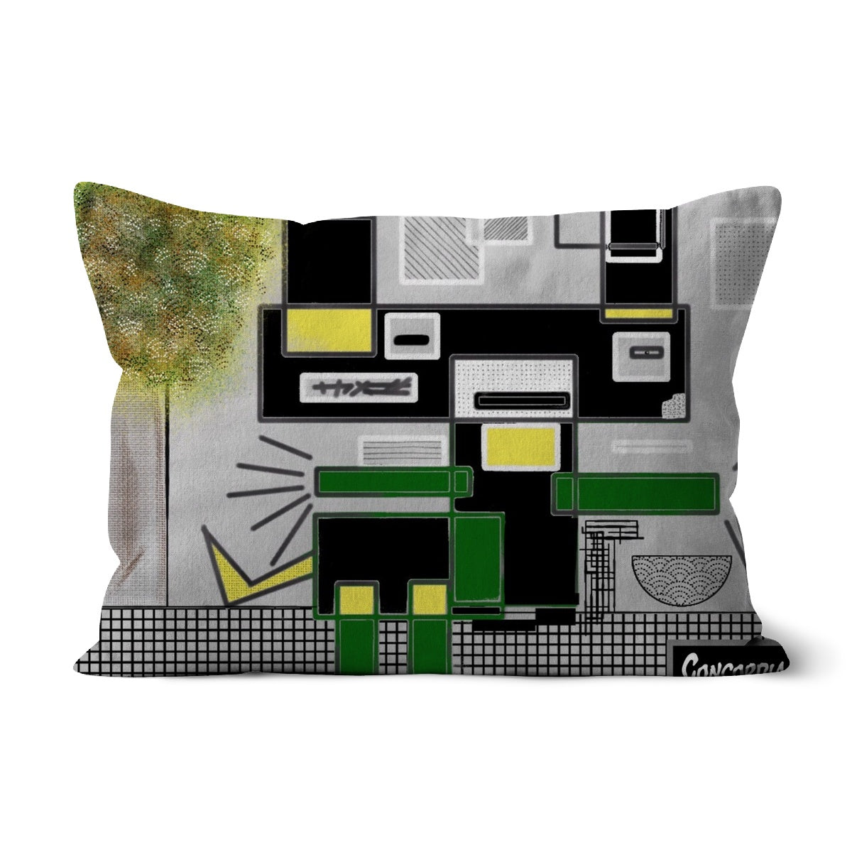 A stylish pet cushion in various fabric options including faux suede, linen, and cotton, showcasing vibrant colors and textures.