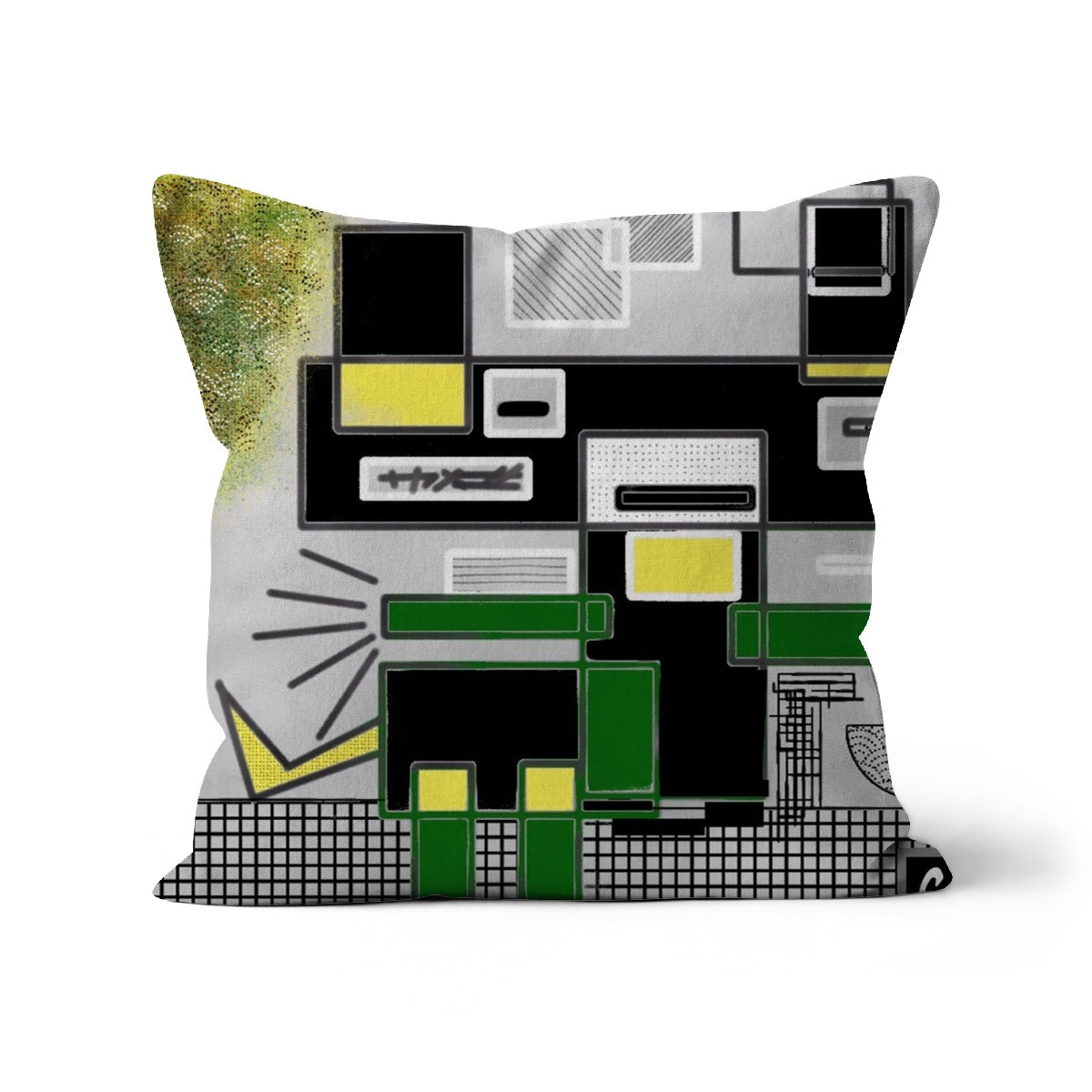 A stylish pet cushion in various fabric options including faux suede, linen, and cotton, showcasing vibrant colors and textures.