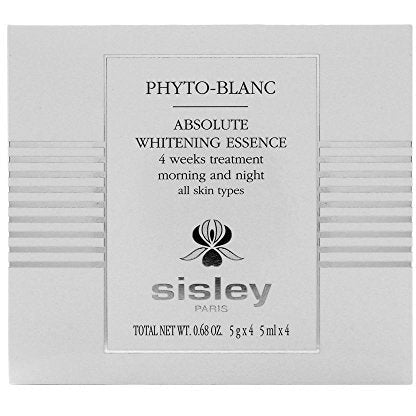 Sisley Phyto-Blanc Absolute Lightening Essence bottle with a sleek design, showcasing its luxurious packaging and brightening properties.