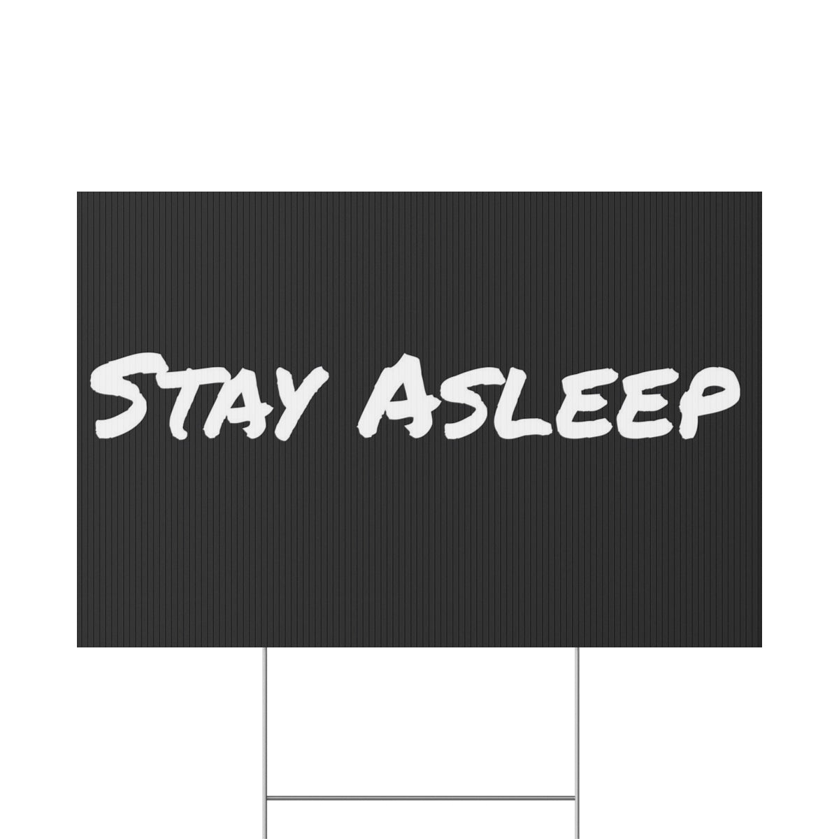 A vibrant plastic yard sign displayed outdoors, showcasing custom artwork with an aluminum stake for easy installation.