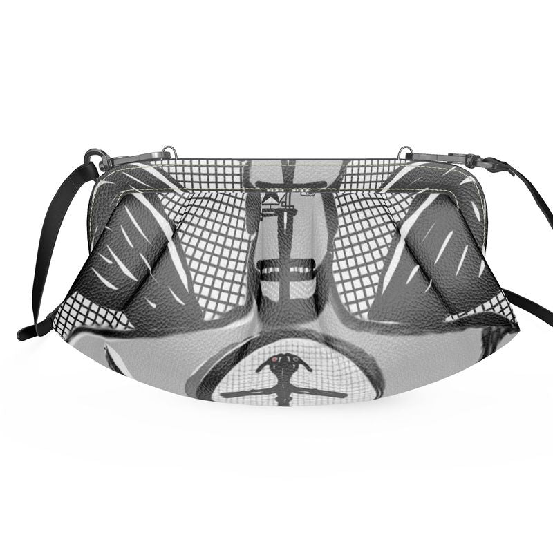 A stylish Pleated Soft Frame Bag made from real Nappa leather, featuring a pleated design and detachable shoulder strap.