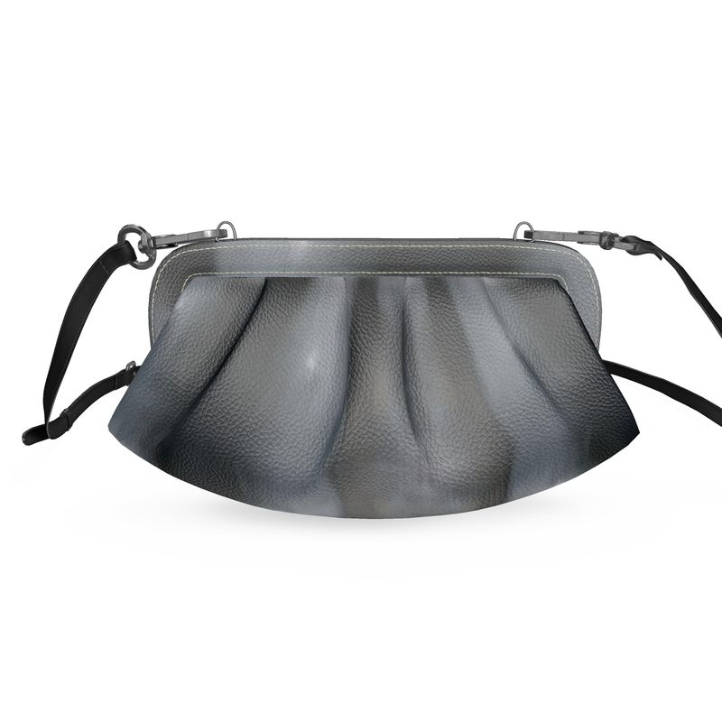 A stylish Pleated Soft Frame Bag made from real Nappa leather with a pleated design and detachable shoulder strap.