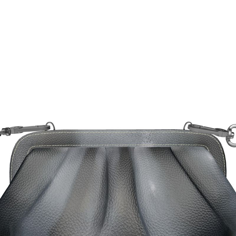 A stylish Pleated Soft Frame Bag made from real Nappa leather with a pleated design and detachable shoulder strap.