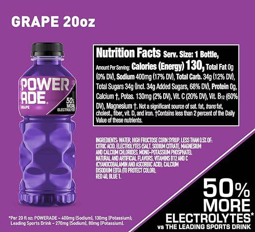 POWERADE Sports Drink Mountain Berry Blast, 20 Ounce can, showcasing vibrant berry colors and branding.