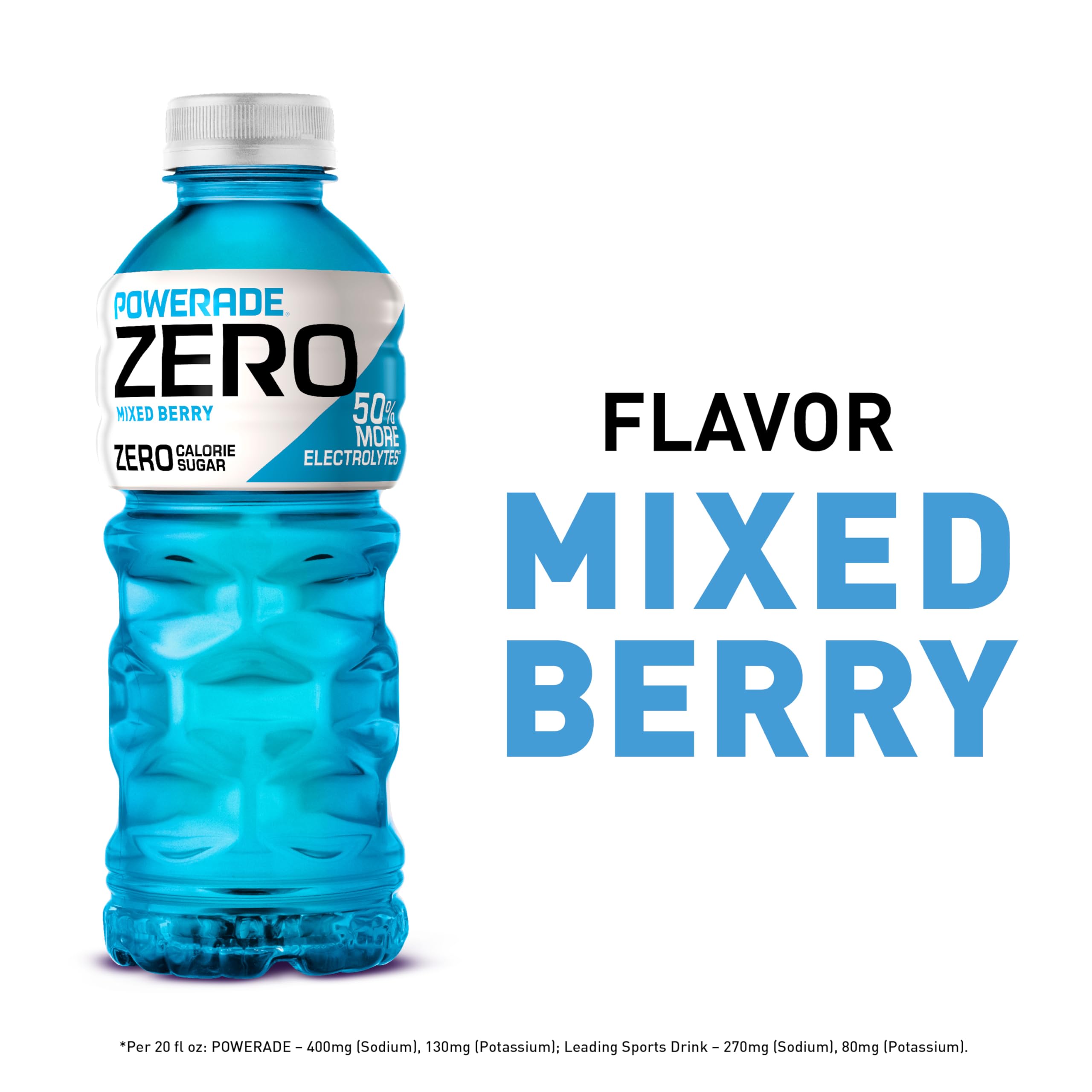 POWERADE Sports Drink Mountain Berry Blast, 20 Ounce can, showcasing vibrant berry colors and branding.