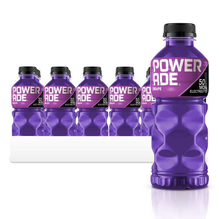 POWERADE Sports Drink Mountain Berry Blast, 20 Ounce can, showcasing vibrant berry colors and branding.