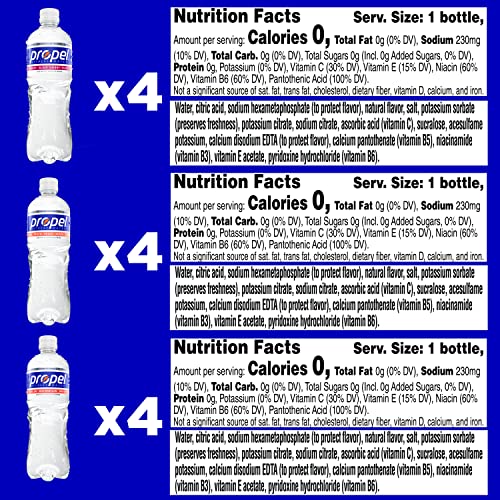 A pack of Propel Kiwi Strawberry flavored water bottles, showcasing the refreshing drink with vibrant kiwi and strawberry graphics.