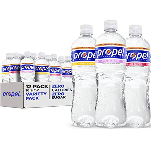 A pack of Propel Kiwi Strawberry flavored water bottles, showcasing the refreshing drink with vibrant kiwi and strawberry graphics.