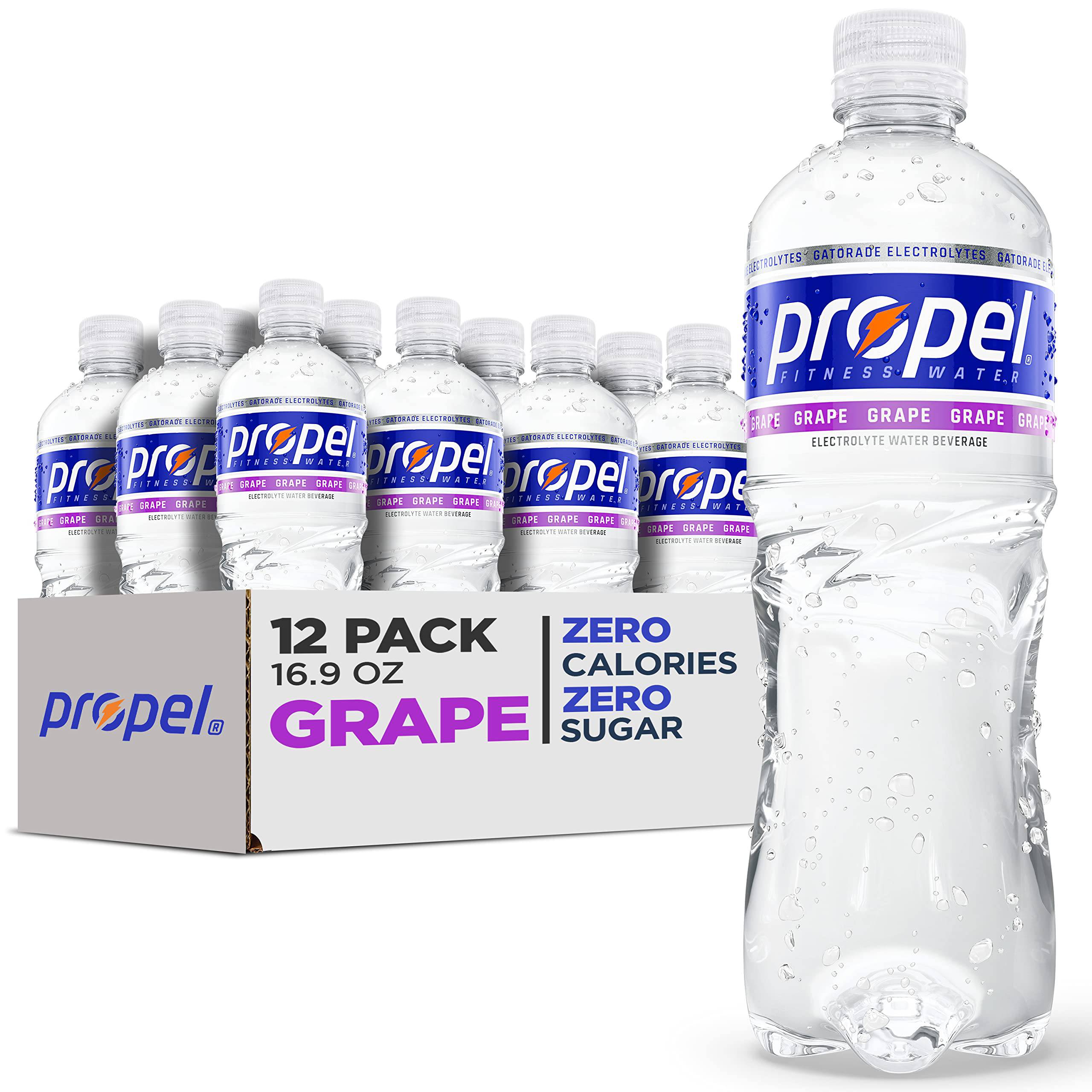 A pack of Propel Kiwi Strawberry flavored water bottles, showcasing the refreshing drink with vibrant kiwi and strawberry graphics.
