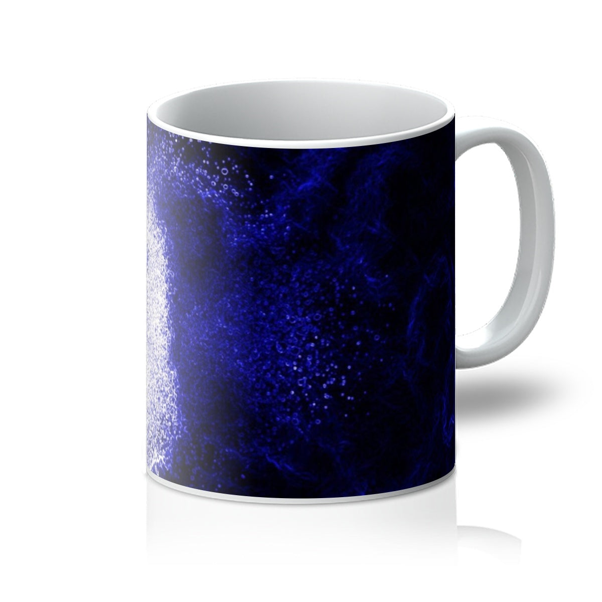 A vibrant purple ceramic mug with a glossy finish, perfect for coffee or tea.