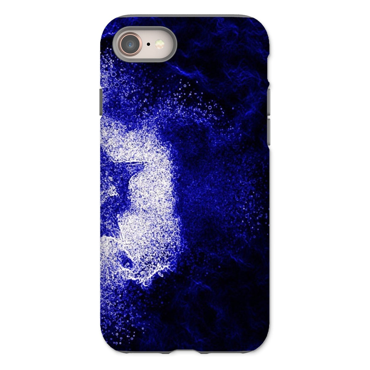 Purple Tough Phone Case featuring dual-layered design with impact-resistant plastic and flexible silicone inner for enhanced protection.