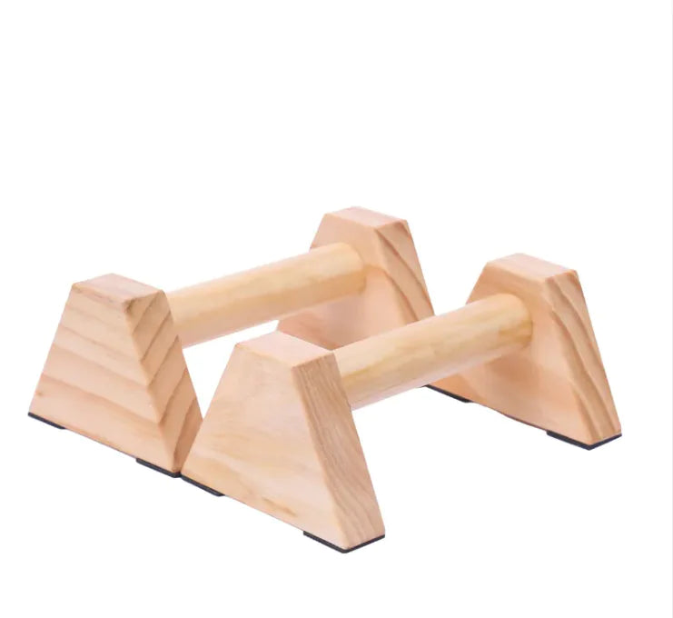 Push-Up Wooden Fitness Stand made of durable wood, designed for effective push-ups and bodyweight exercises, lightweight and portable.