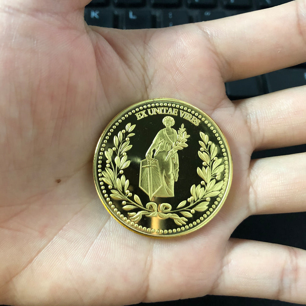 Keanu Reeves Gold Coin featuring intricate design and high-quality copper material, perfect for collectors and fans.