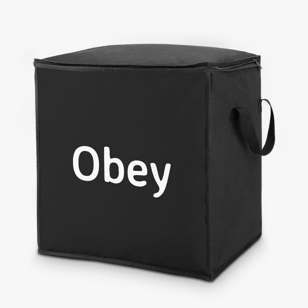 Obey Quilts Storage Bag with Zipper, made of durable polyester, featuring a spacious design and reinforced handles for easy transport.
