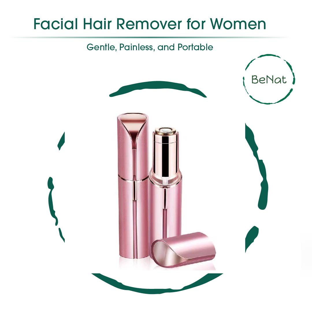 Rechargeable Facial and Eyebrow Hair Removers Set with USB cables, designed for painless hair removal on sensitive skin.