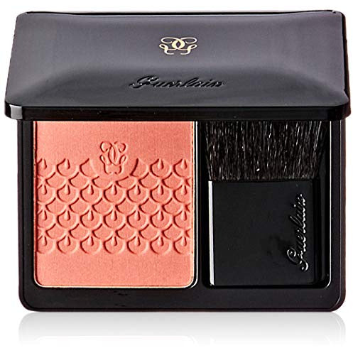 Guerlain Rose Aux Joues Tender Blush in shade 03 Peach Party, showcasing a soft peach color in an elegant compact.