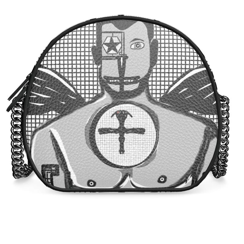 A stylish Round Box Bag made from 100% Nappa leather with faux suede lining and smooth black leather piping.