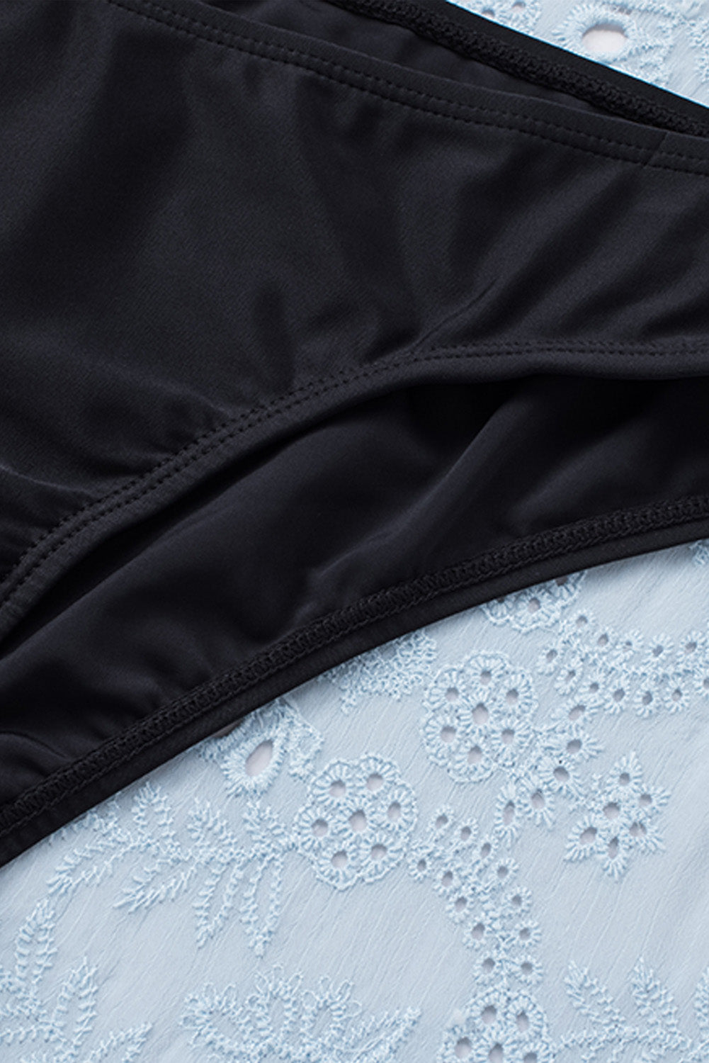 Ruffled Leopard Tankini Top paired with Solid Color Panty Swimwear, showcasing stylish design and comfortable fit for summer beach outings.