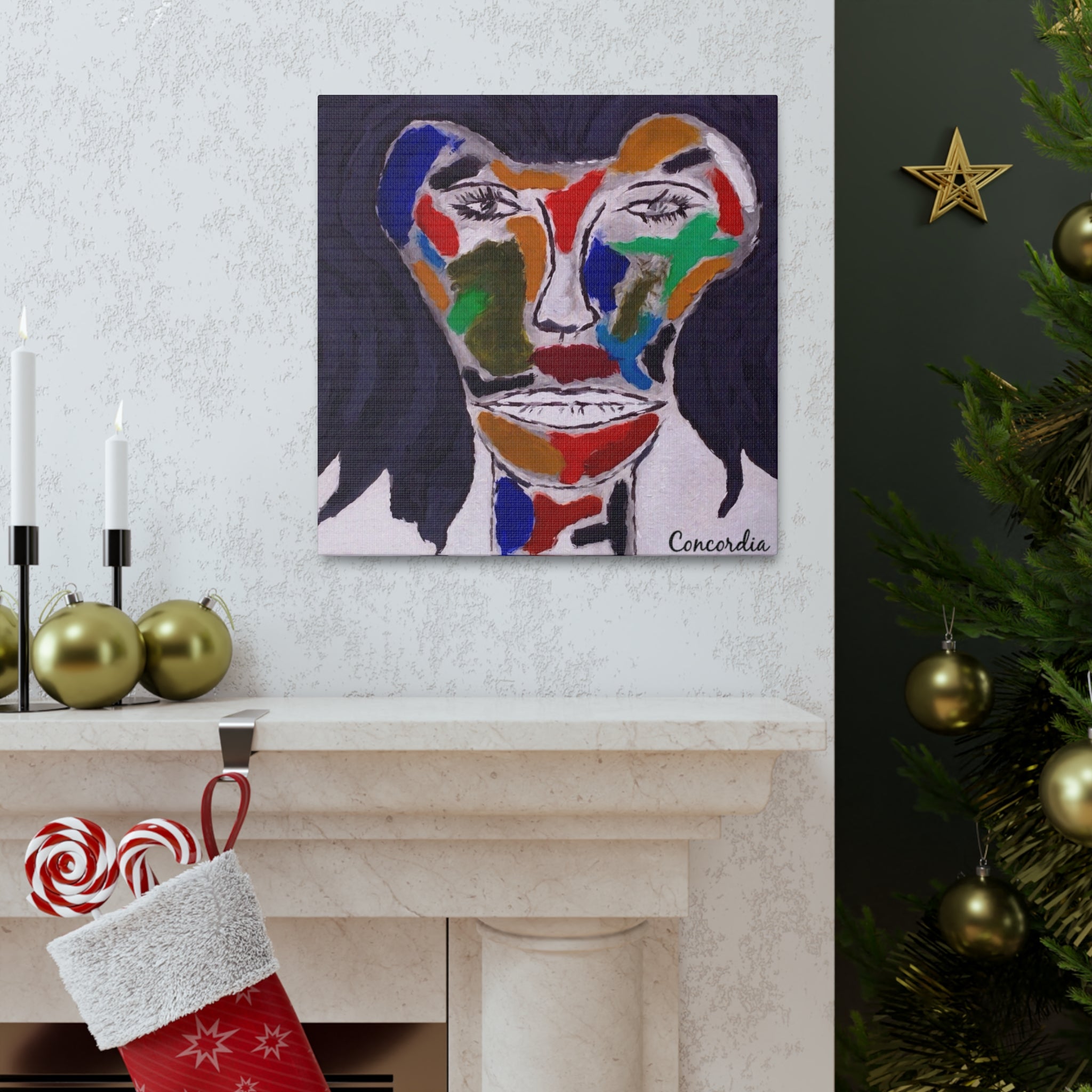 Salvador Concordia Dali Canvas Gallery Wrap showcasing vibrant colors and intricate details on high-quality cotton fabric.