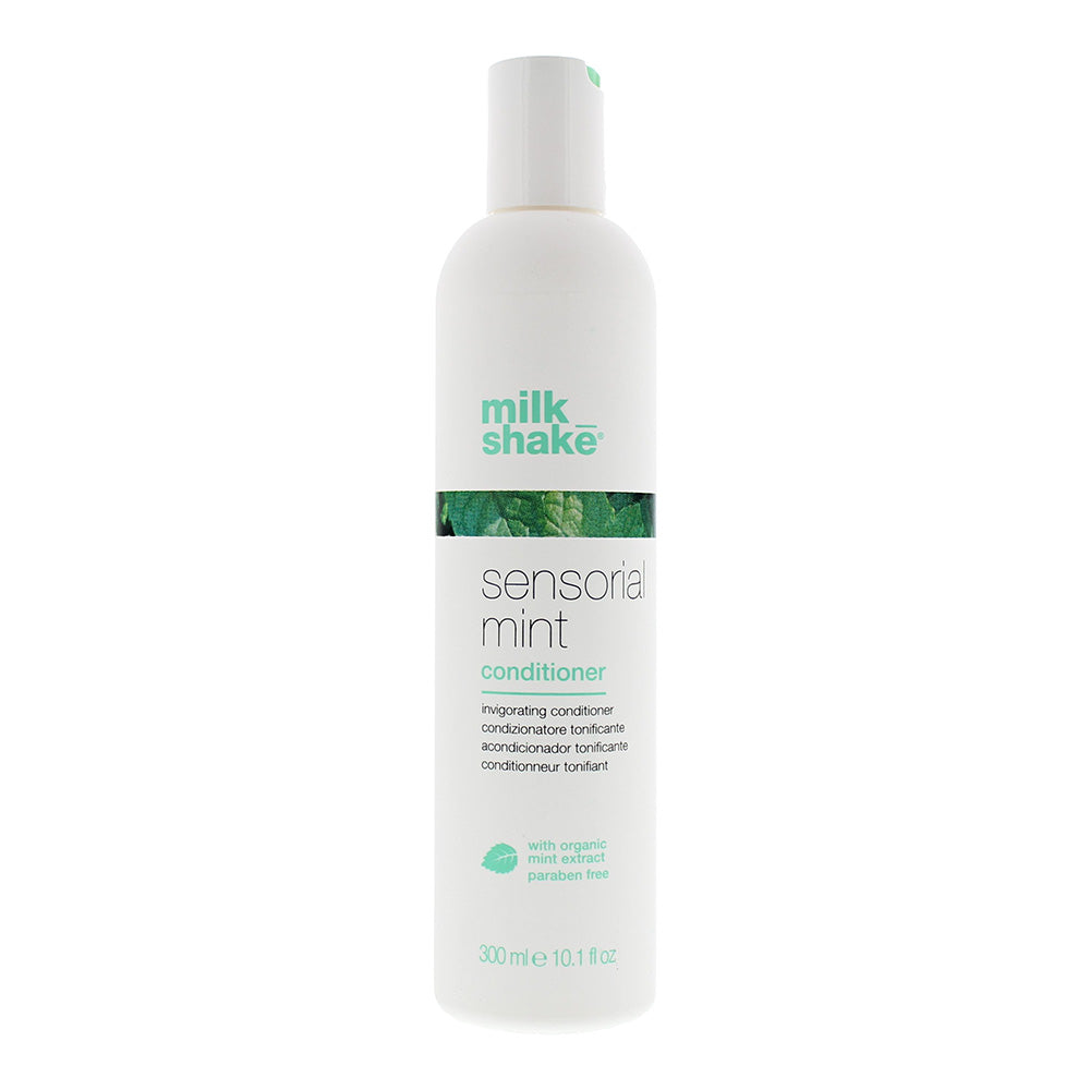 Milk_shake Sensorial Mint Conditioner bottle with a refreshing mint design, perfect for nourishing hair.