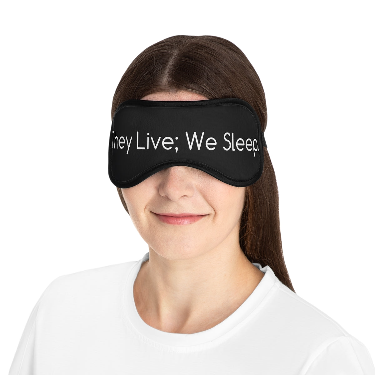 Custom sleeping mask made of soft polyester with a stretchy band for comfort and secure fit, ideal for enhancing sleep quality.