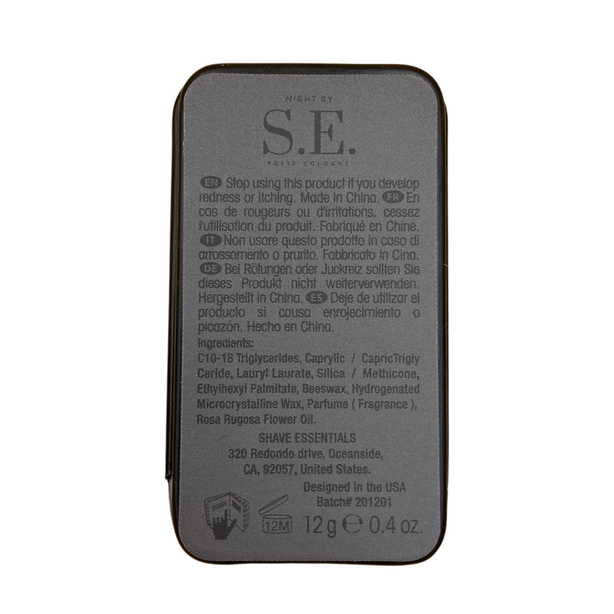 Solid Cologne by Shave Essentials in a compact container, showcasing Day and Night scents.