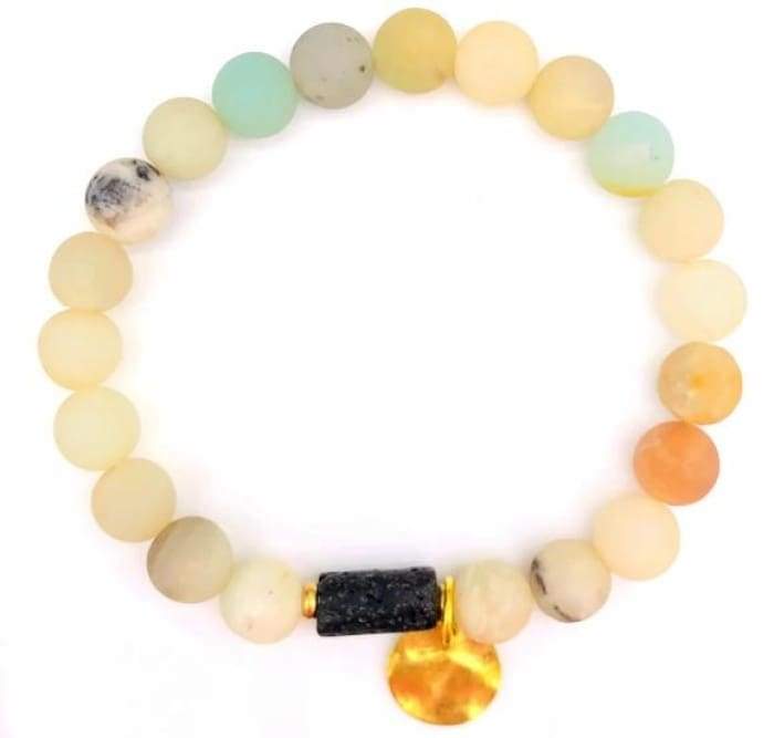 Sun Goddess Lava Stone Essential Oil Bracelet featuring natural lava stones, perfect for absorbing and diffusing essential oils.