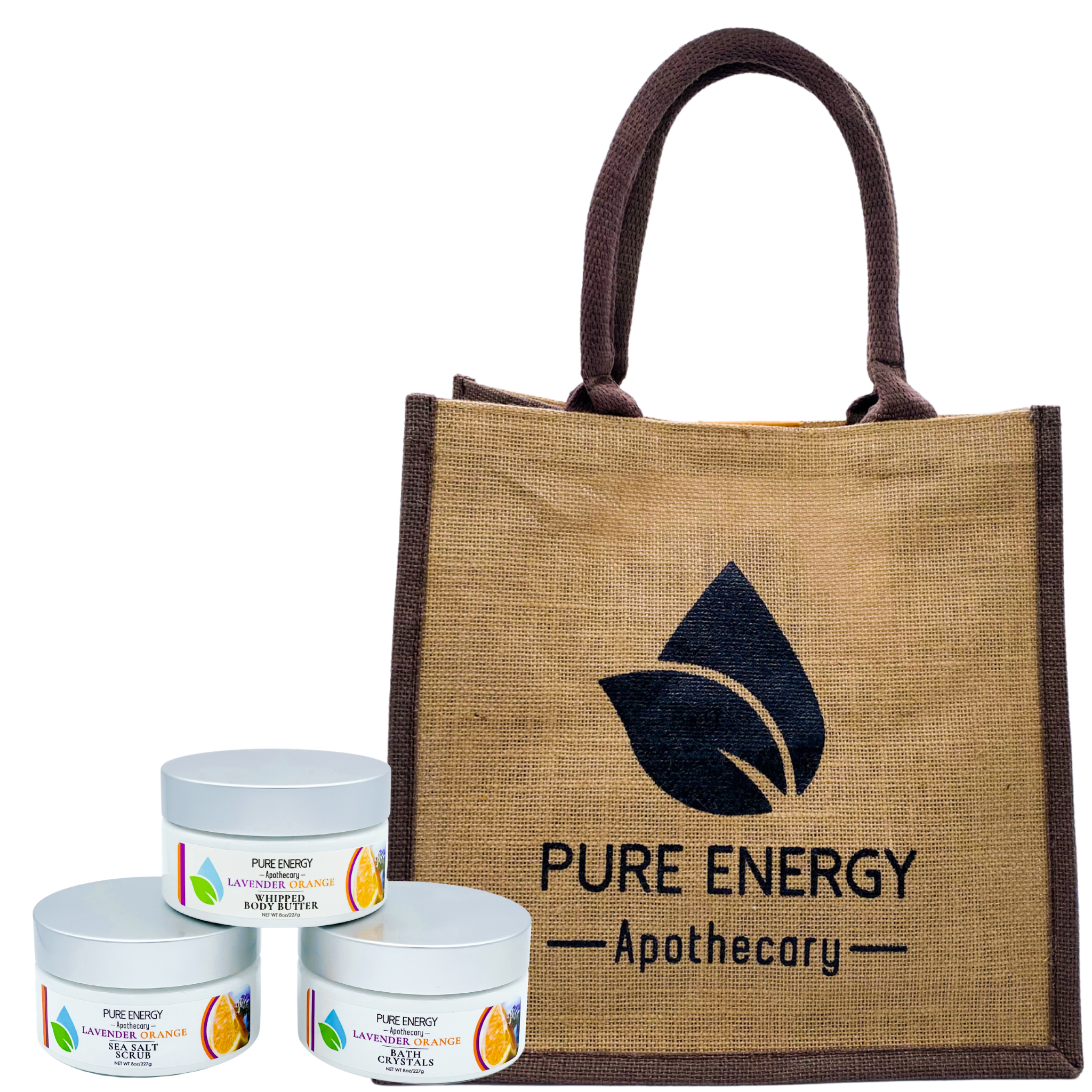 Supreme Sensations Gift Set featuring Lavender Orange products including whipped butter, salt scrub, and bath crystals in an elegant presentation.