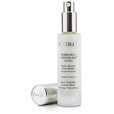 By Terry Terrybly Densiliss Primer in a sleek bottle, showcasing its luxurious design and texture.