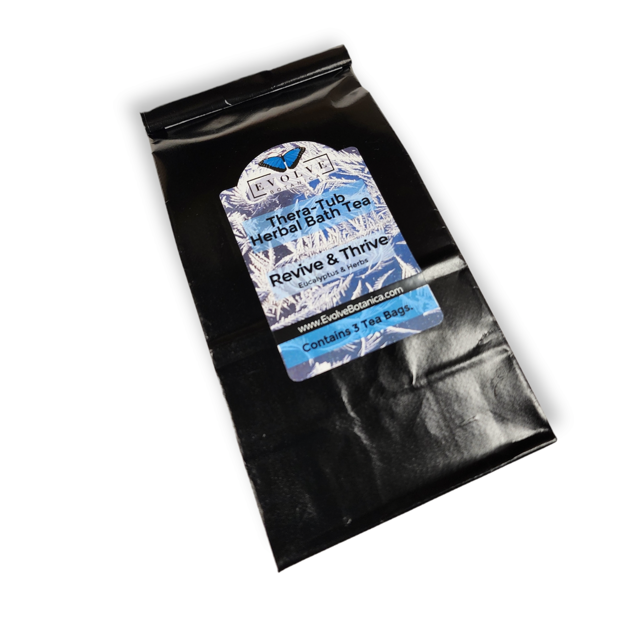 Thera-Tub Revive & Thrive bath tea bags with eucalyptus and herbs, perfect for a soothing bath experience.
