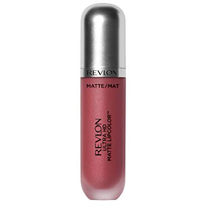 Revlon Ultra HD Matte Lip Color in shade 600 Devotion, showcasing a vibrant matte finish in a sleek tube.