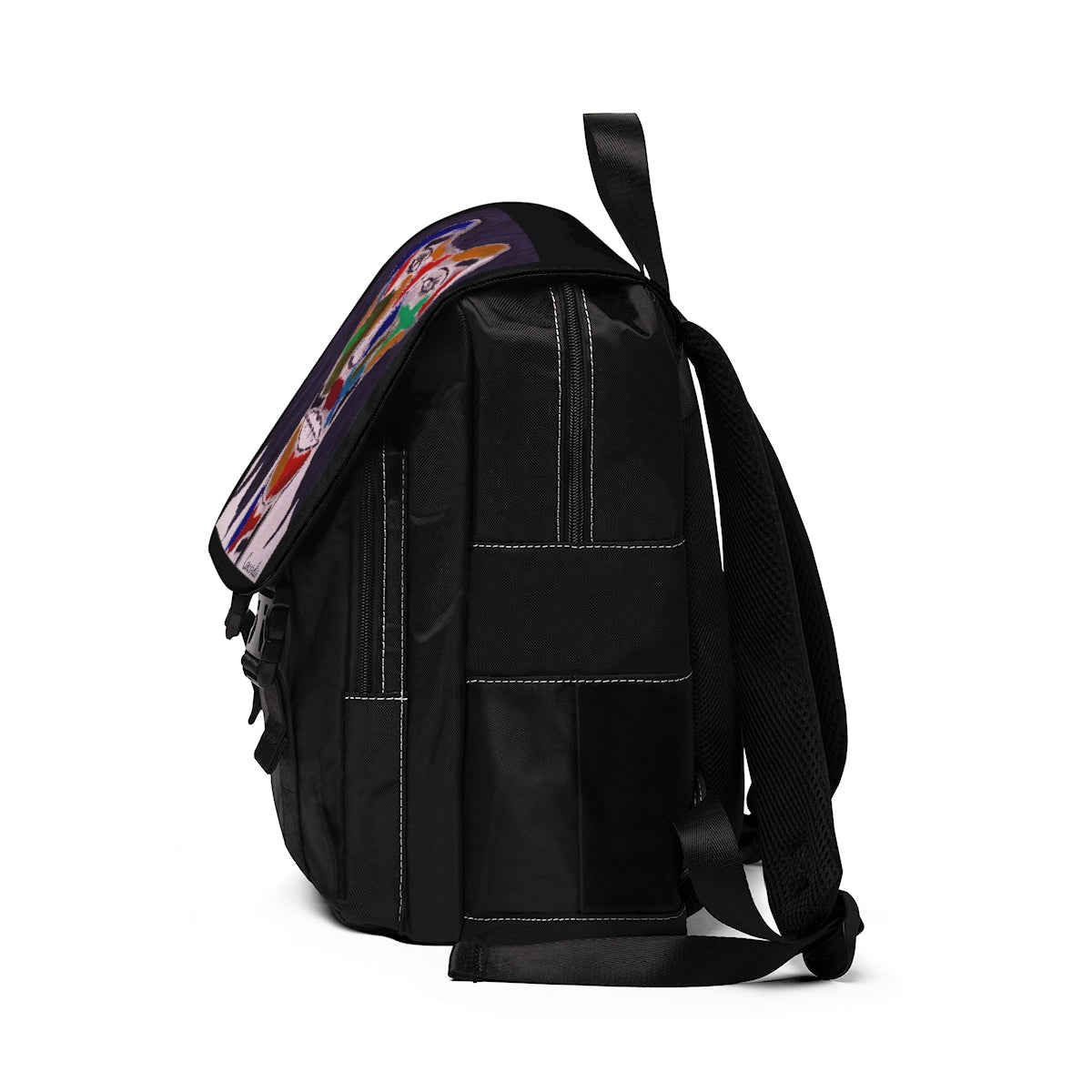 Unisex Casual Shoulder Backpack made of durable Oxford canvas with adjustable straps and multiple pockets.