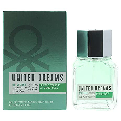 United Dreams Men Be Strong Eau de Toilette bottle with a sleek design, showcasing its modern and stylish appeal.