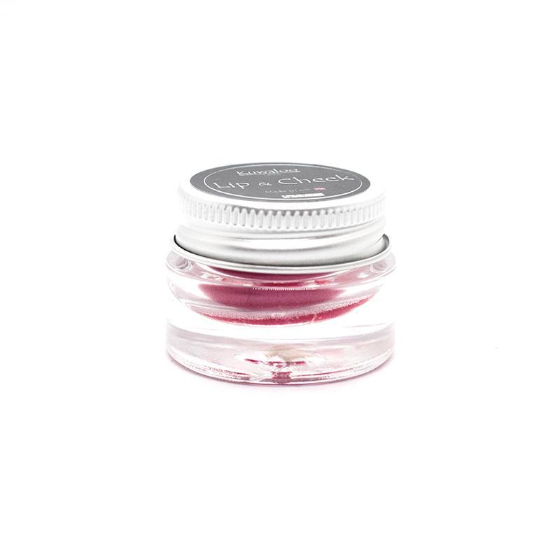 Vegan Mineral Makeup Lip and Cheek Balm in Water Lily, showcasing its natural ingredients and eco-friendly packaging.