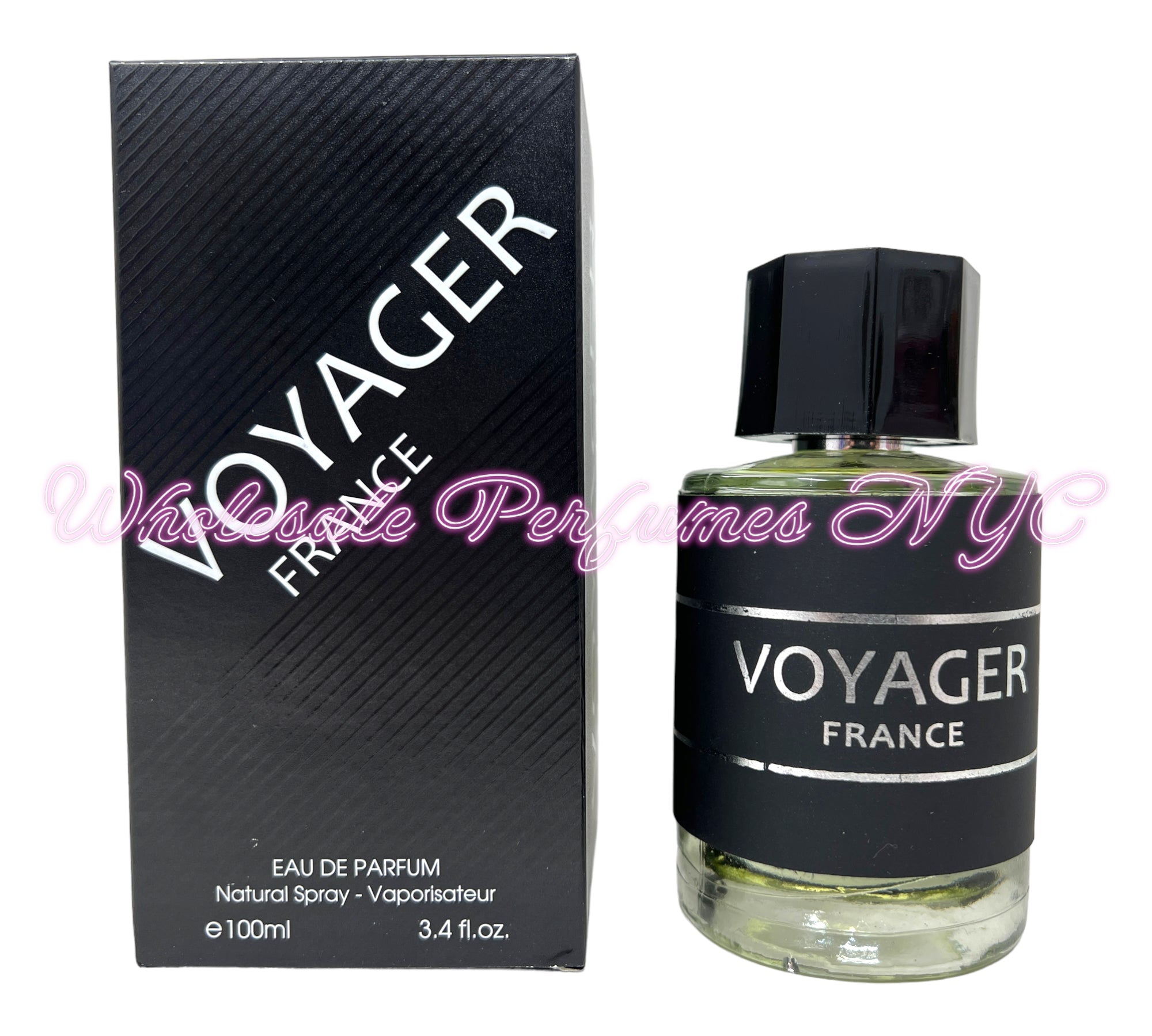Voyager for Men Eau de Toilette Spray 3.4oz bottle, elegantly designed with a modern touch, perfect for the sophisticated man.