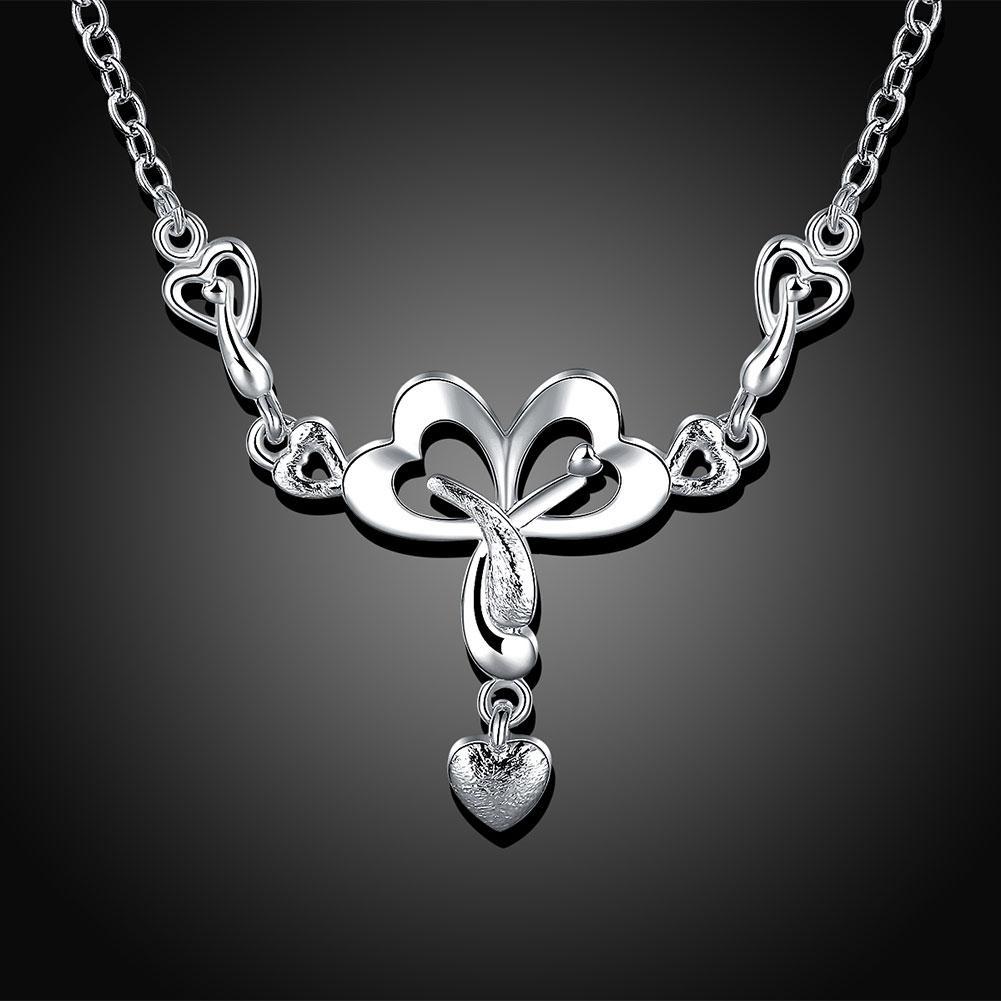 Elegant Zoey Necklace in 18K white gold plating adorned with sparkling crystals, displayed in a white gift box.